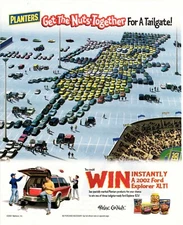  Vintage print ad advertisement  Planters Nut Get Nuts together Tailgate FORD 01