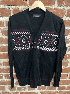 Zara Man Sport Classic Wool Blend Cardigan XL Black