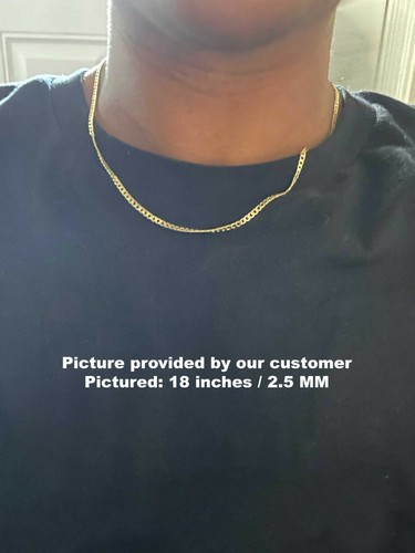Cadena o pulsera de eslabones cubanos de oro macizo de 14K, 16"-30" pulgadas, 2,6 mm-10,0 mm - Imagen 3 de 7