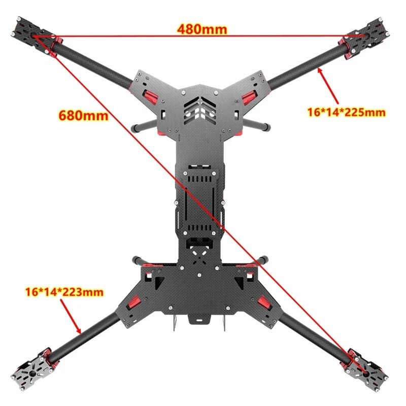 INNLOI H4 680 Drone Folding Frame H680 Alien Cross-Fold Quad Carbon Fiber - Image 3 of 4