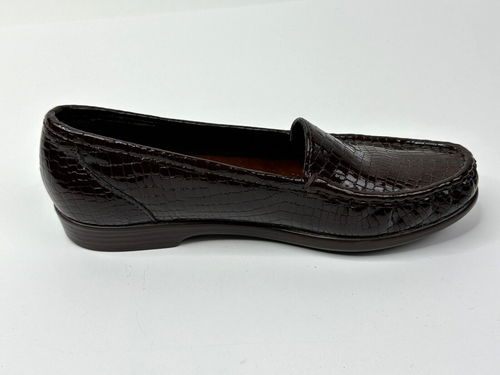 SAS Simplify Loafers Womens 8N Brown Patent Croc Pattern Tripad Comfort Shoes - Picture 2 of 13