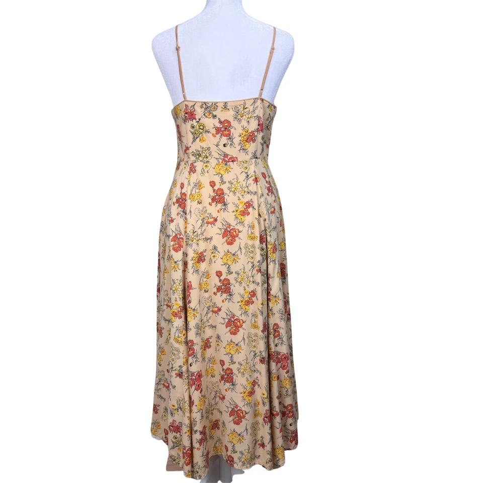 Cooperative Midi 连衣裙女式蕾丝正面花卉尺寸 4 Y2K 波西米亚小屋仙女 — 第 3/4 张图片