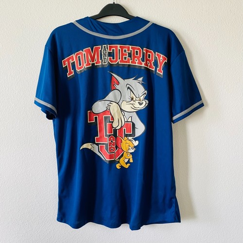 Tom and Jerry Blue Baseball Jersey Men's Blue Graphic Print Size L - Picture 3 of 11