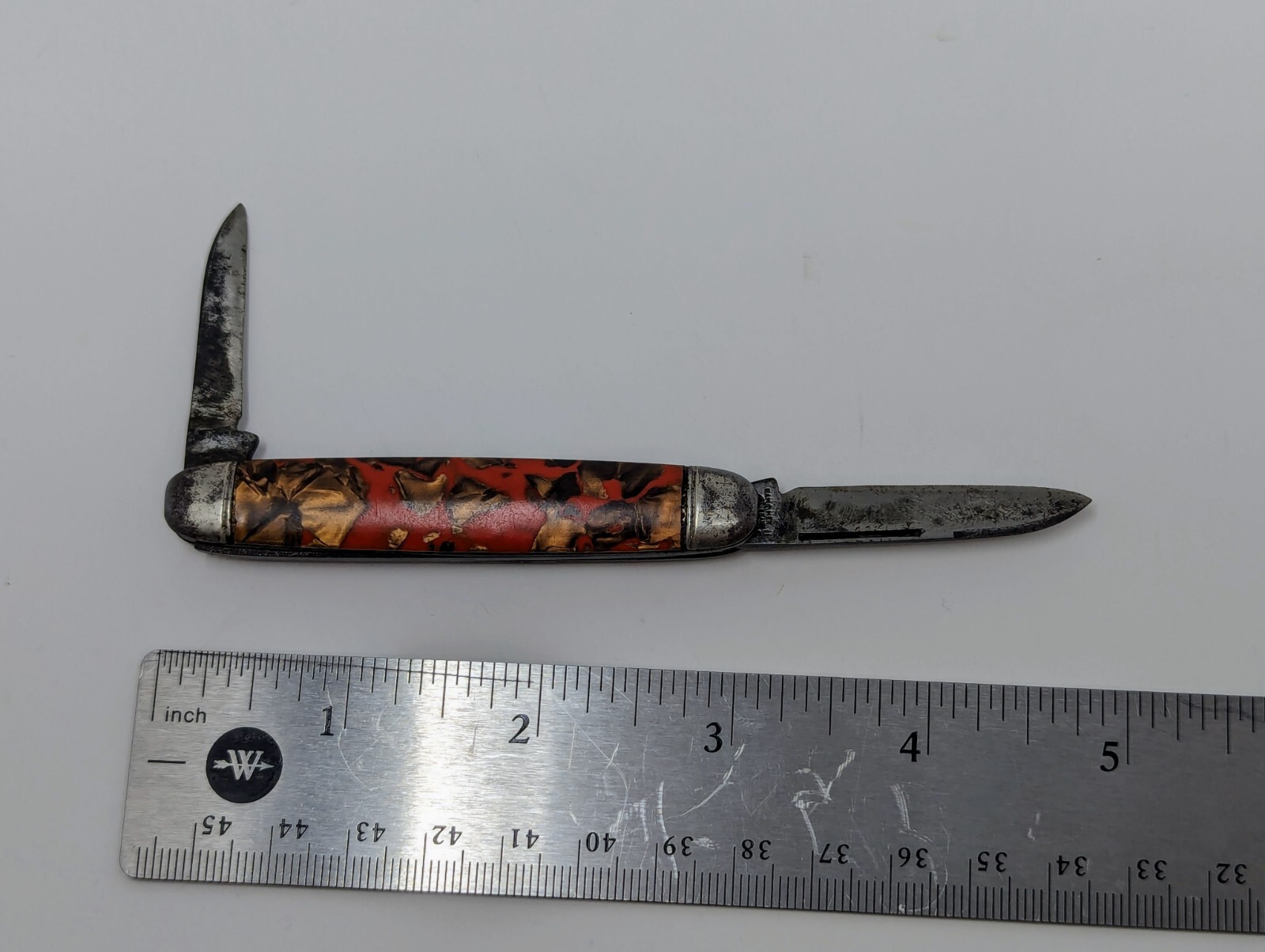 Vtg Pocket Knife Hammer Brand USA Celluloid Handle Red Brown 2Blade eBay