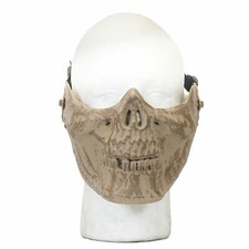   Airsoft Mask HalfFace Speckle Tan Skull Tactical Protective Halloween Costume