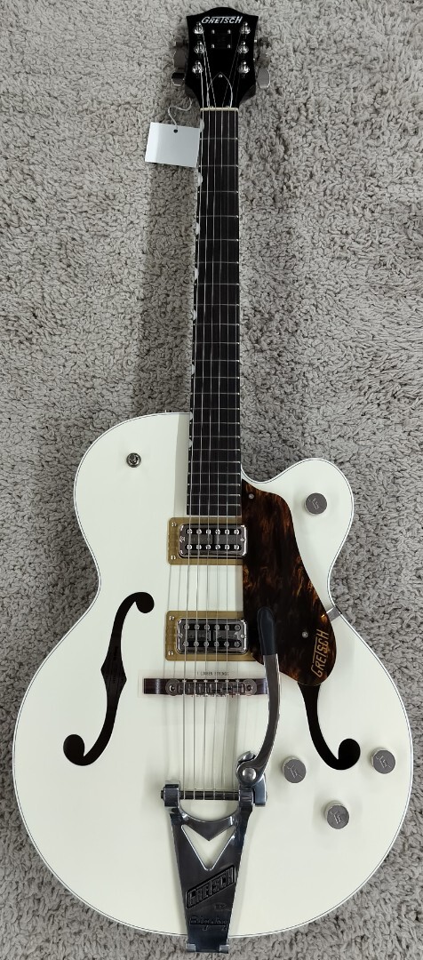 Юбилейный полый корпус Gretsch G6118T Players Edition, Винтажный белый/Ореховый Stn