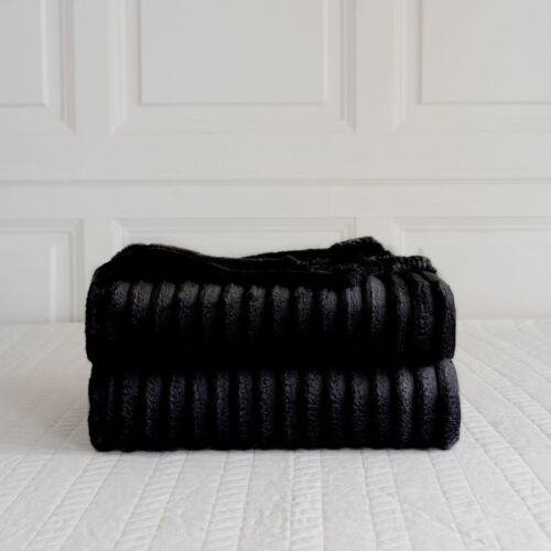 Chunky Cord Ribbed Throw Over Fleece Cosy Warm Soft Large Sofa Bed Sette Blanket - Picture 5 of 80
