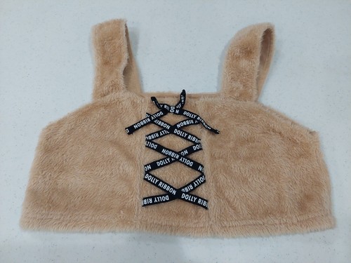 Japanese Import Dolly Ribbon Fluffy Furry Soft Crop Top Size 140 Street Fashion - 第 9/11 張圖片