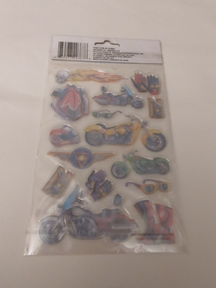 Jot Motorcycle Racing 1 Sheet Pack Dimensional Popup Stickers