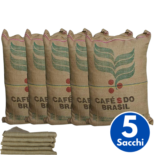 5 SACCHI DI JUTA SACCO TELA IUTA CAFFÈ PER REGALI RACCOLTA OLIVE CAFFE'  cm70X100 | eBay