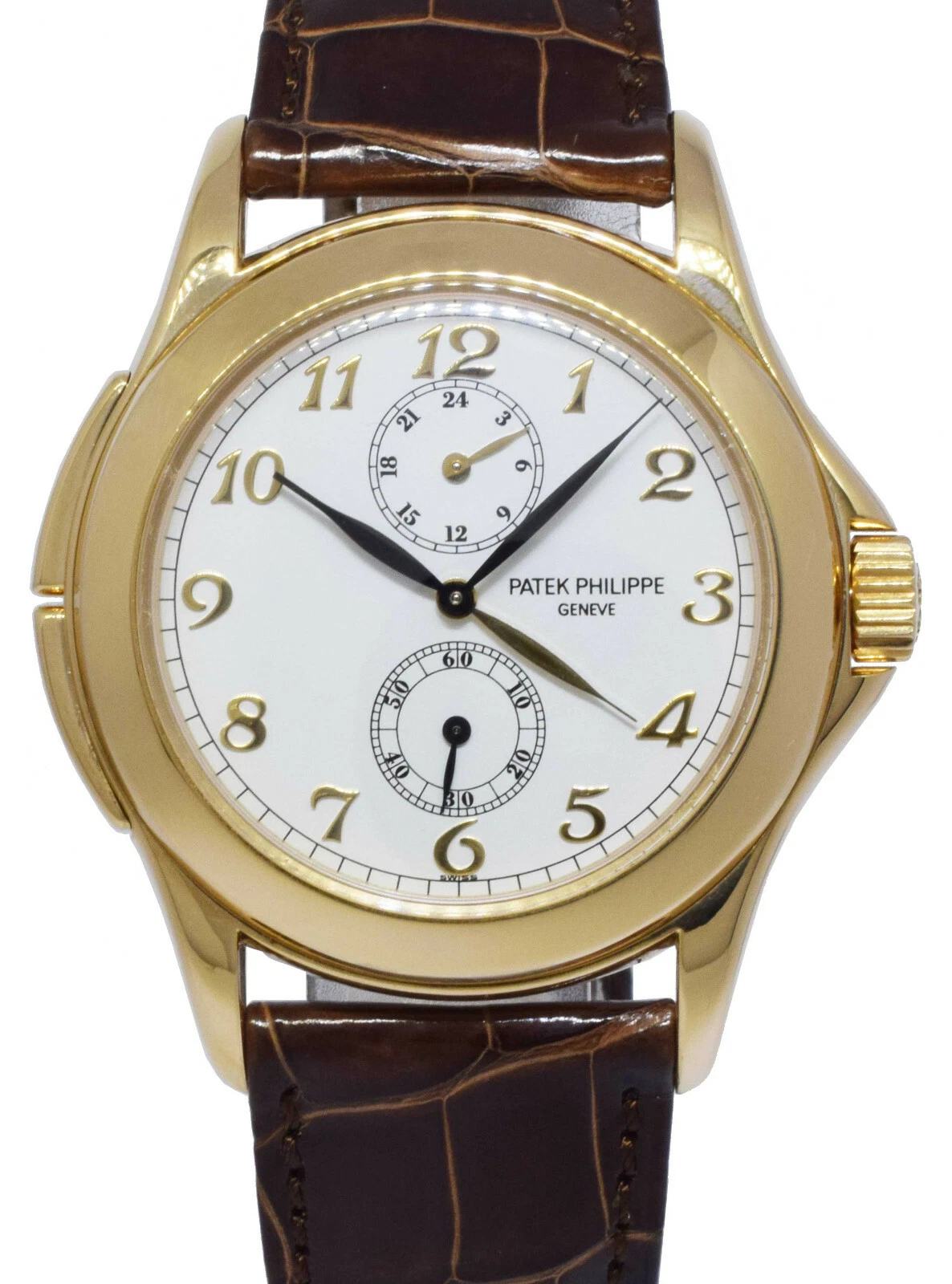 Patek Philippe — Patek Philippe 5134 Travel Time 18k Yellow Gold Mens 37mm Manual Watch 5134J