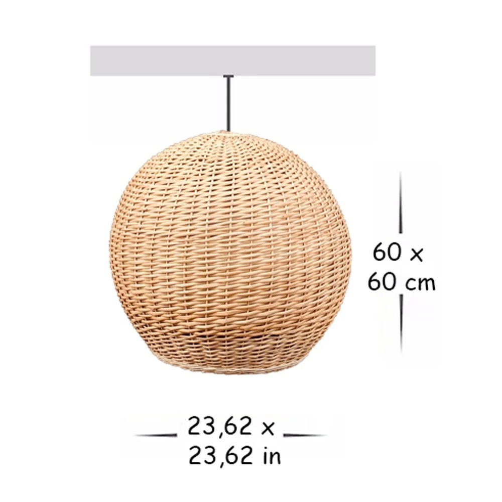 boho lamp shade natural scandi round rattan wicker woven lampshade pendant light