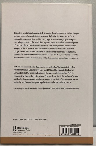 Judicial Dissent in European Constitutional Courts , Katalin Kelemen -New - Picture 2 of 2