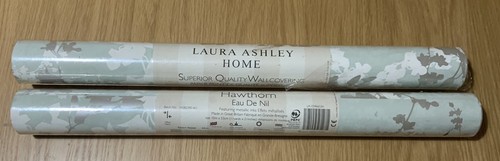 LAURA ASHLEY Wallpaper Bundle X 2 - HAWTHORN Eau De Nil Floral - W082390-A/I - Picture 2 of 7