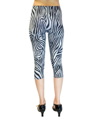 Leggings Capri de Vivian's Fashions - ajustados cebra (tallas Junior y Junior Plus) - Imagen 5 de 5