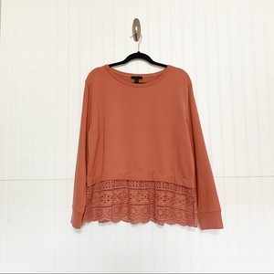 j crew eyelet hem sweatshirt