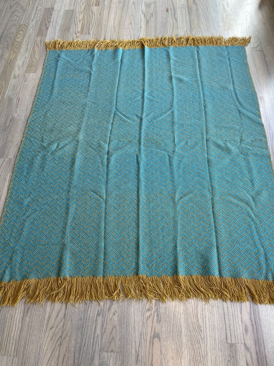 Pendleton Woolen Mills Blanket Fringed Throw Vintage White Label