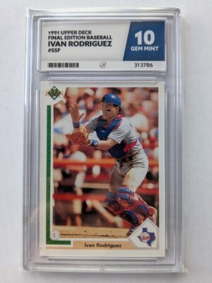 1991 Upper Deck Final Baseball Ivan Rodriguez 55F Rookie Ace 10