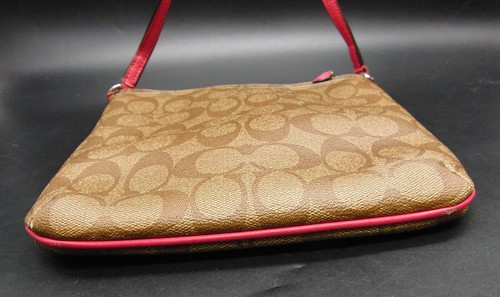 Coach Handtasche beige & braun Reißverschluss rosa verstellbare Träger Länge 22 cm x B 21 cm - Bild 9 von 11