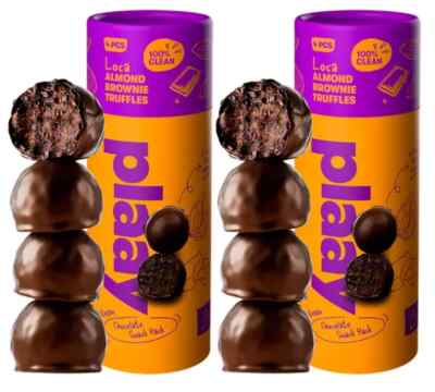 Plaay Mandel Brownie Schokoladentrüffel Premium Qualität 60g x 2er Pack, kostenloser Versand