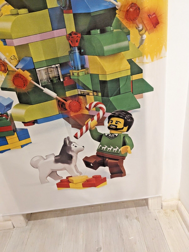 LEGO Merry Christmas Rare Promotional Store Shop Display Banner 78"x35"' vtg 90s - Picture 6 of 8