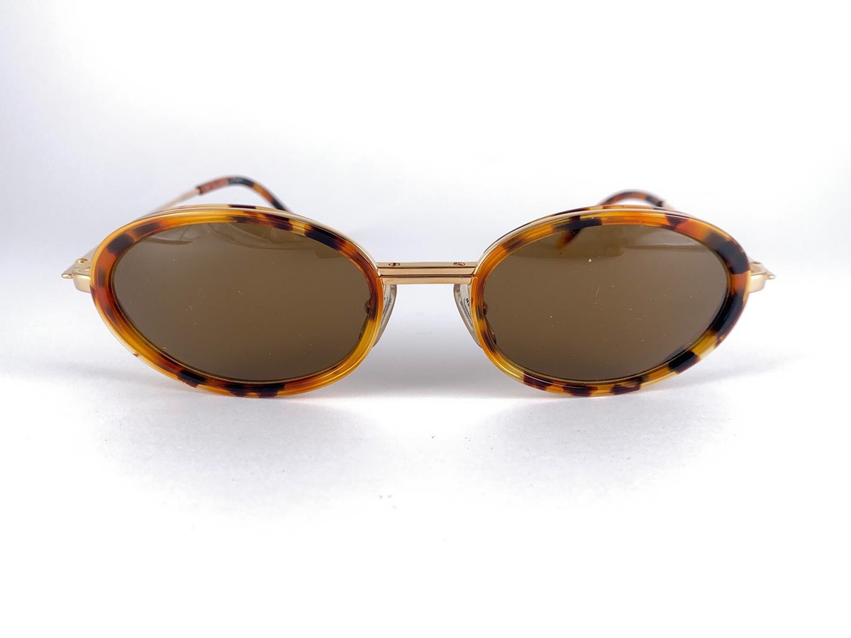 NEW VINTAGE JILL SANDER J 306 GOLD OVAL SUNGLASSES MADE IN