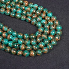 Impression Jasper Beads 6,8,10,12mm Round Beautiful Copper Green 15.5" Strand