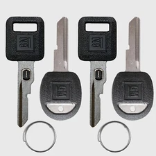 2 OEM Ignition VATS Key B62-P12 For GM Vehicles + Door Key B45 GM Rubber Logo