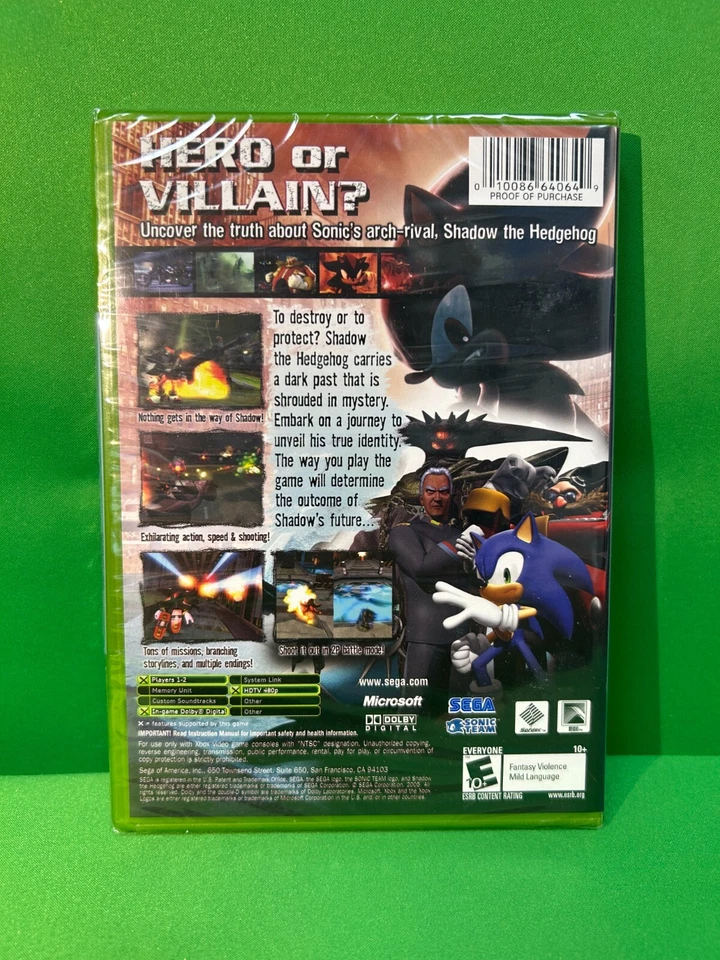 2005 Microsoft Xbox Shadow the Hedgehog Black Label Brand New Factory Sealed - Image 2 of 4