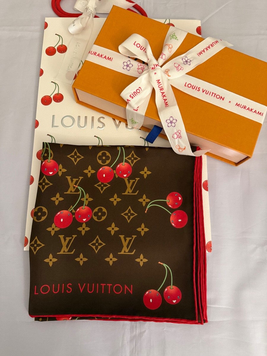 Louis Vuitton Murakami Cherry Silk Scarf Square 90 🍒LV x TM