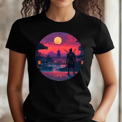 Frauen T-Shirt Samurai Cyberpunk Motiv Baumwolle Größe S bis 3XL