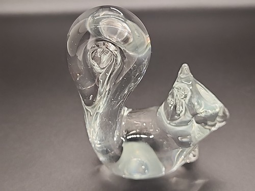 Vintage Clear Art Glass Squirrel Paperweight Hand Blown Polished Animal Figure - Picture 5 of 13