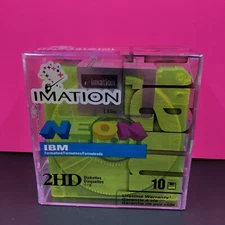 Imation 10-Packs Neon Color Diskettes IBM Formatted 2HD 1.44 MB - Sealed NEW!
