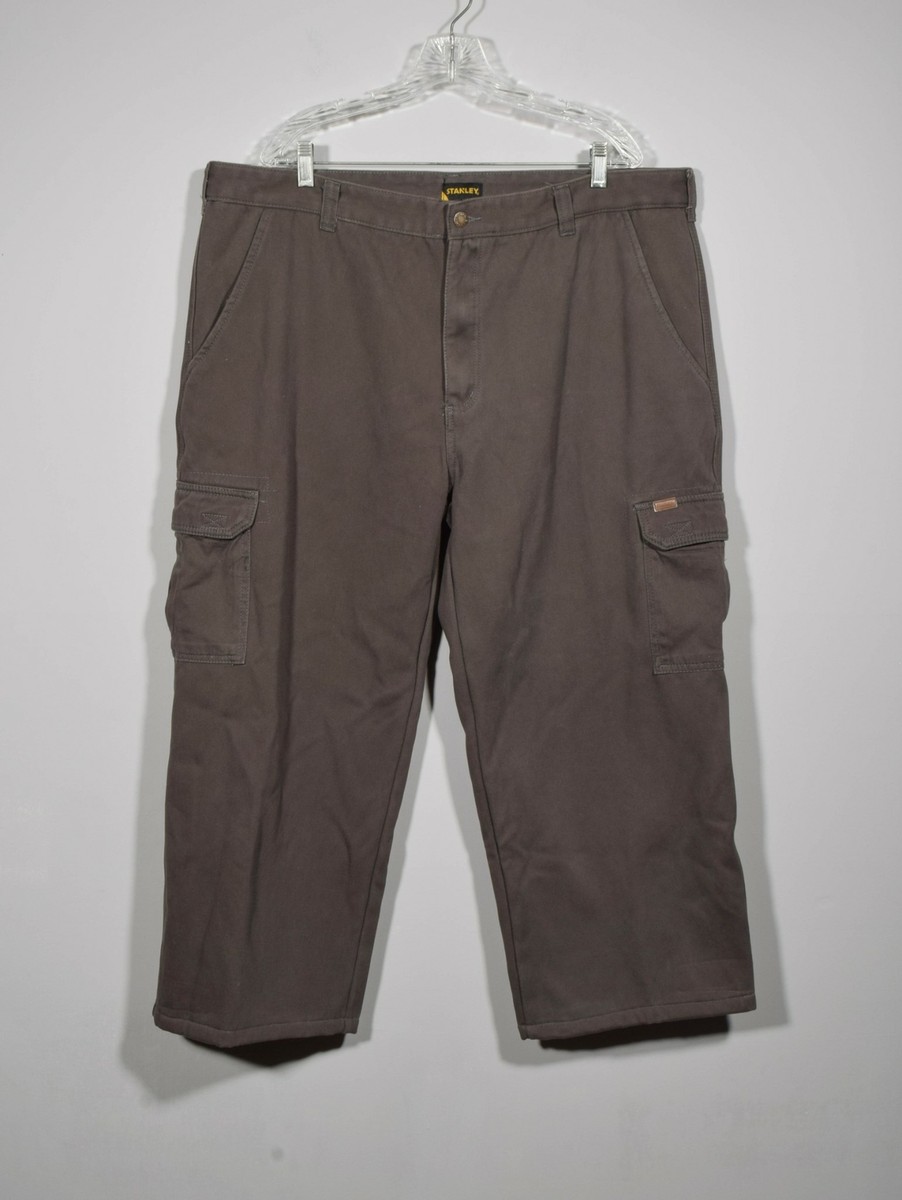 Stanley Winter Work Wear Dark Gray Fleece Lined Carpenter Pants Sz 42 X 30