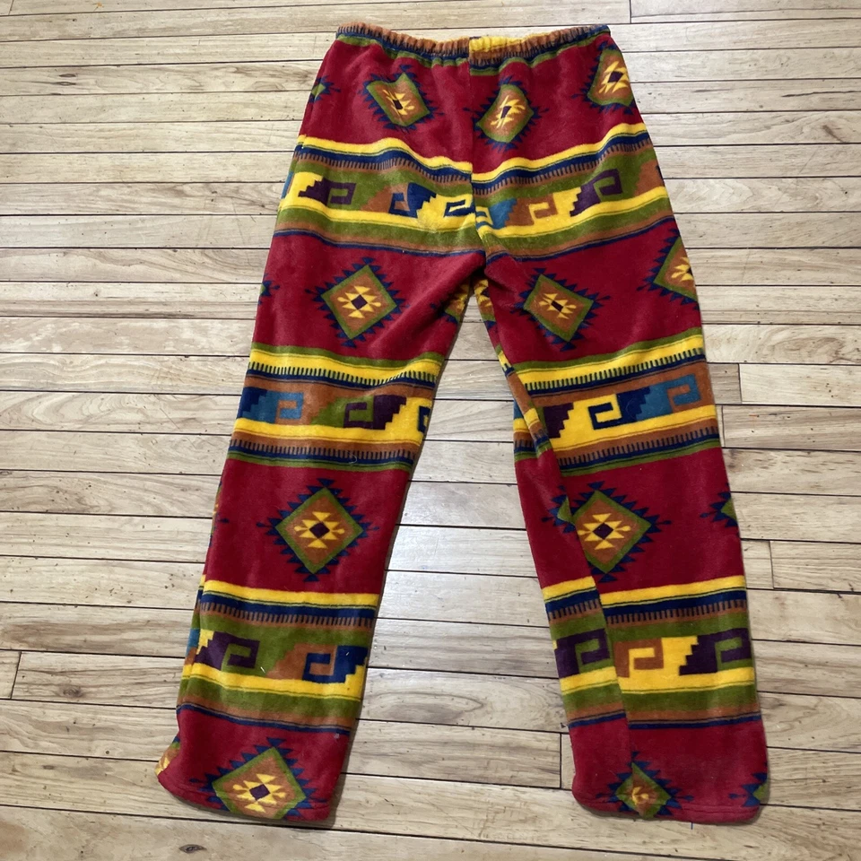 Pantalones de vellón TrailCrest para mujer L salón de felpa azteca multicolor difuso suave 34x30 Foto 3 de 4