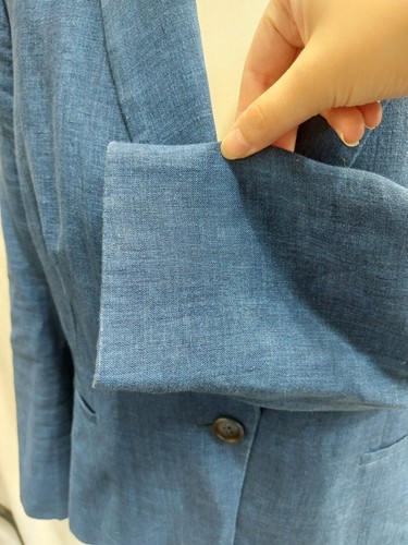 Hobbs Blue 100% Linen Jacket, Women's Formal Smart Work Blazer- Size 14 - Picture 6 of 13