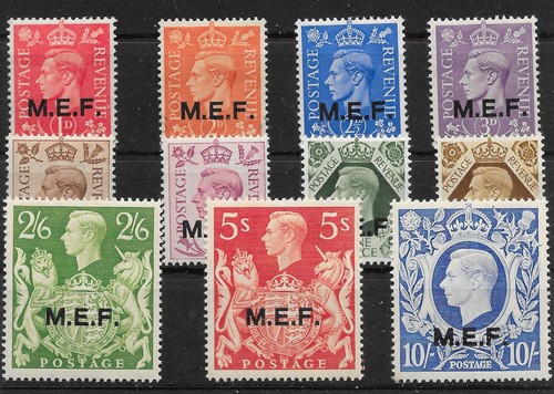 B.O.I.C.-MEF SGM11/21 1943 DEFINITIVE SET OVPT ON GB MTD MINT