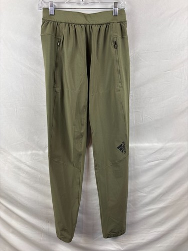 Adidas Mens Green Training Sweatpants Slim Fit Tapered Leg Zip Pocket Size S NWT - Picture 2 of 7