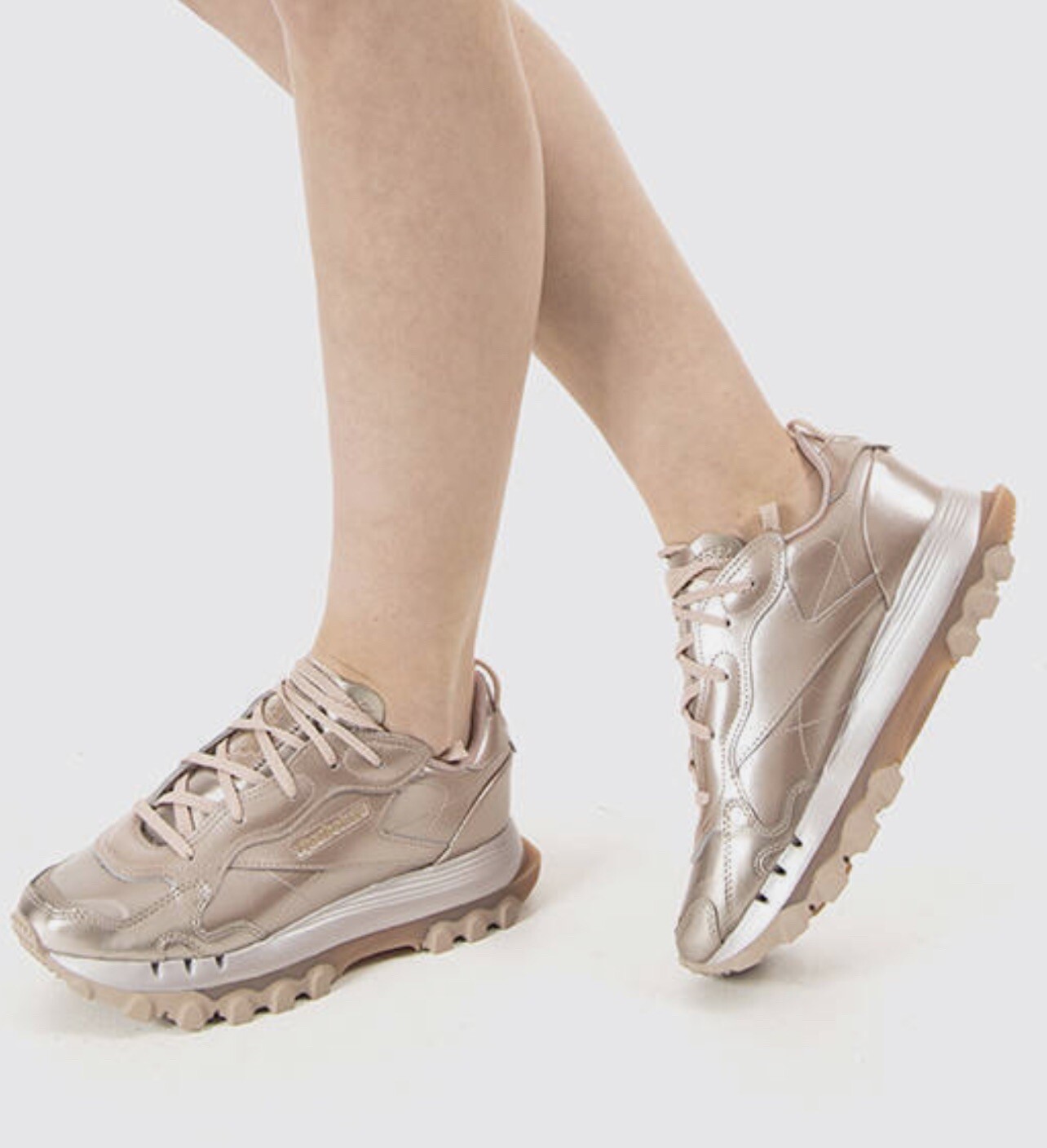 Rose Gold Reebok Reebok x Cardi B Women's Size 7 Classic Leather Rose Gold Shoe Athletic ...