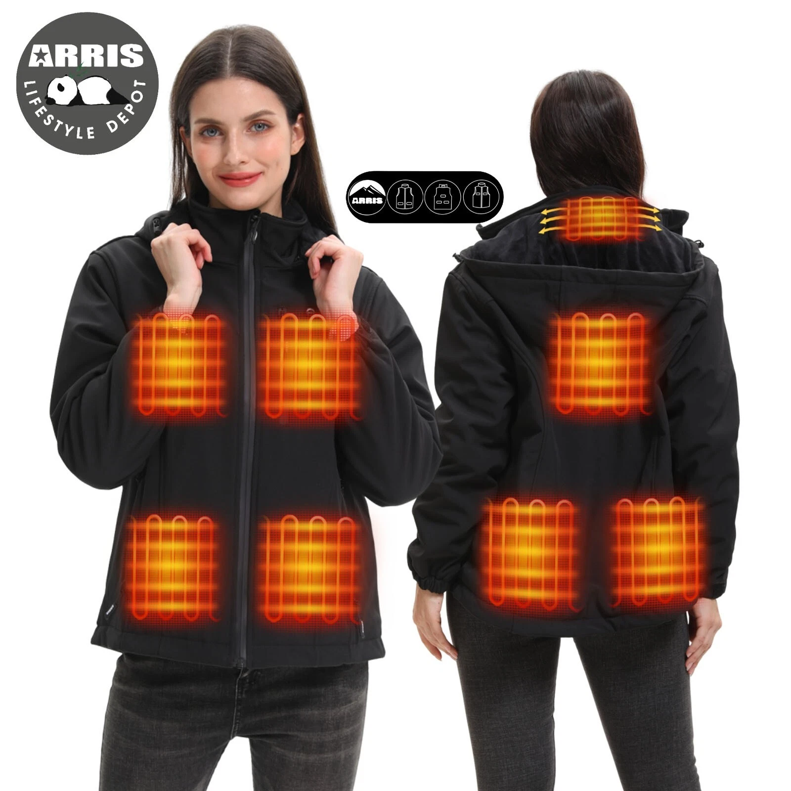 ARRIS Women's Heated Jacket, ARRIS Windproof Warm Heating Coat with 7.4V Battery
Opens in a new wind