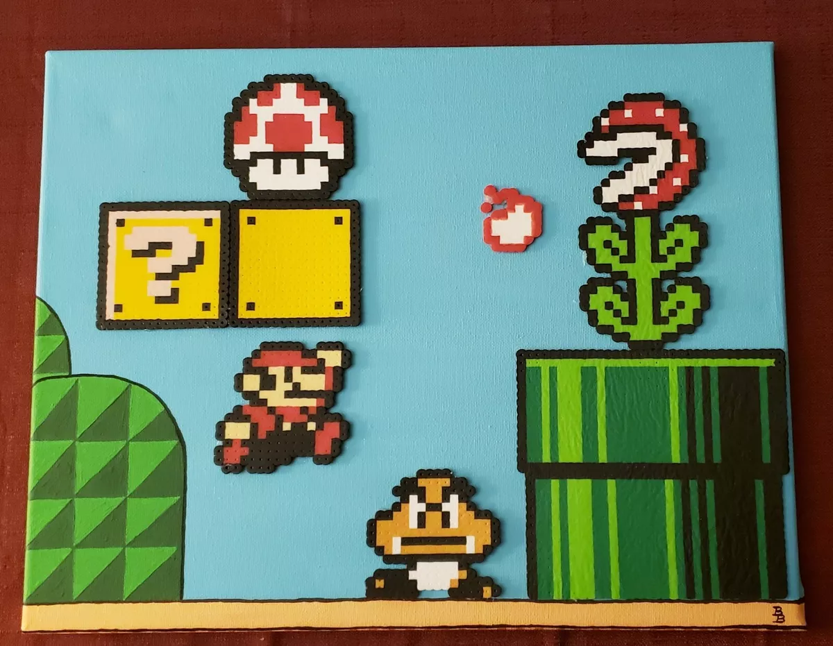 Super mario bros 3 painting bead Nintendo snes nes goomba | eBay