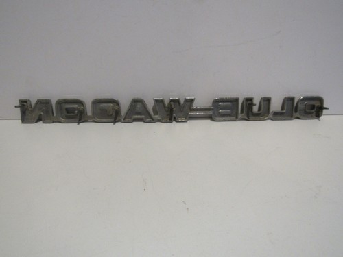 Vintage Ford Club Wagon Emblem Metal Badge Side Panel Script - Picture 2 of 3