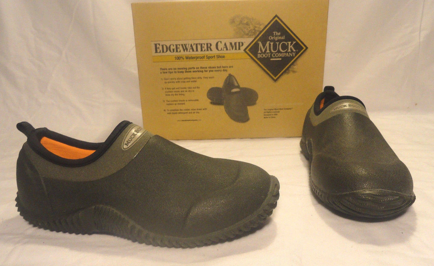 MUCK BOOTS EDGEWATER MOSS UNISEX SLIP-ON SPORT SHOE, MENS SIZE 4 / WOMENS SIZE 5