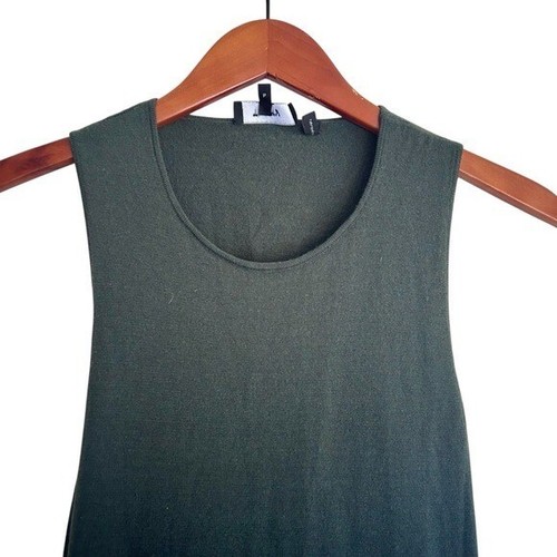 Theory Sz Small Riderlyn O Noble Tie Waist Midi Sheath Dress Dark Sage Wool - Picture 8 of 9