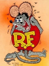Big Daddy Ed Roth NEW Metal Sign: Rat Fink in Color