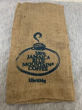 Vintage Jamaica Blue Mountain Coffee 1lb Burlap Bag