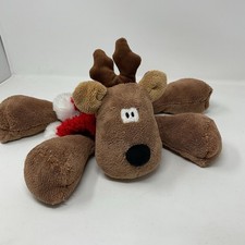 Hallmark Rodney Reindeer Brown Plush Stuffed Animal Red Scarf Christmas VTG