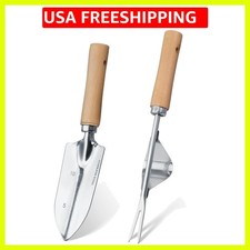 Garden Tool Set, 2 Pieces Stainless Steel Heavy Duty Garden Tools, Garden Kit...