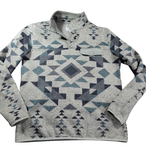 Pullover Lucky Brand polar para hombre a presión medio suroeste azteca sin cizalla