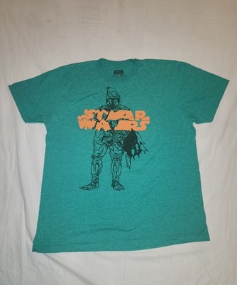 Phase Star Wars Green Orange T-shirt Boba Fett Gun Barrel Bounty Hunter Size XL 